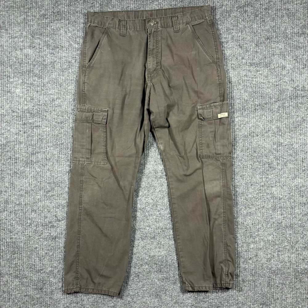 Wrangler Mens Cargo Pants‎ 34x30 Olive Ripstop Utility Workwear Hiking Tactical